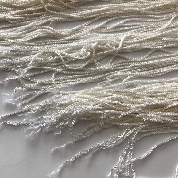 Vintage Fringe Back Bodysuit Sequin White Lace S - Picture 8 of 10